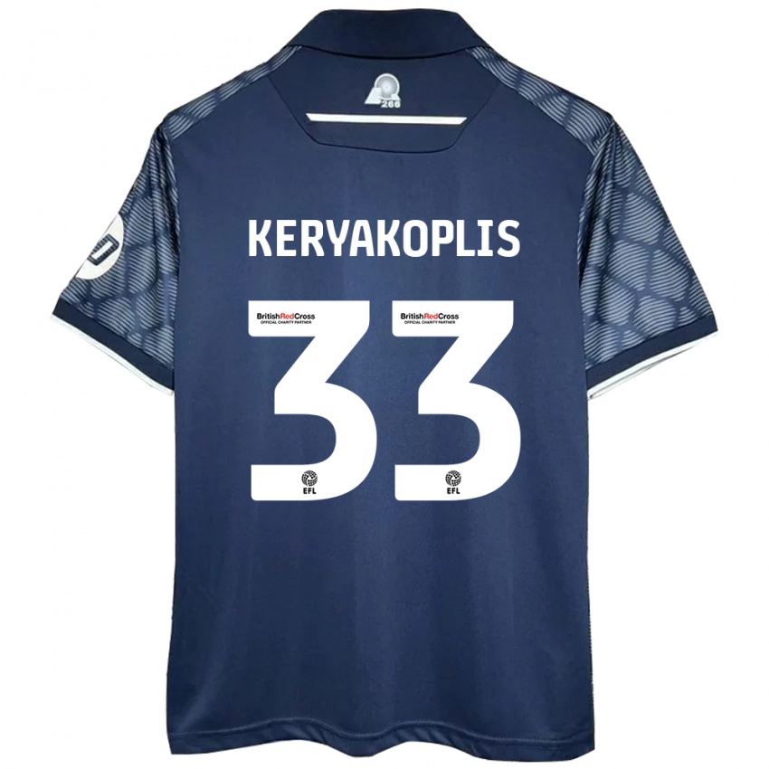 Børn Hannah Keryakoplis #33 Sort Udebane Spillertrøjer 2024/25 Trøje T-Shirt