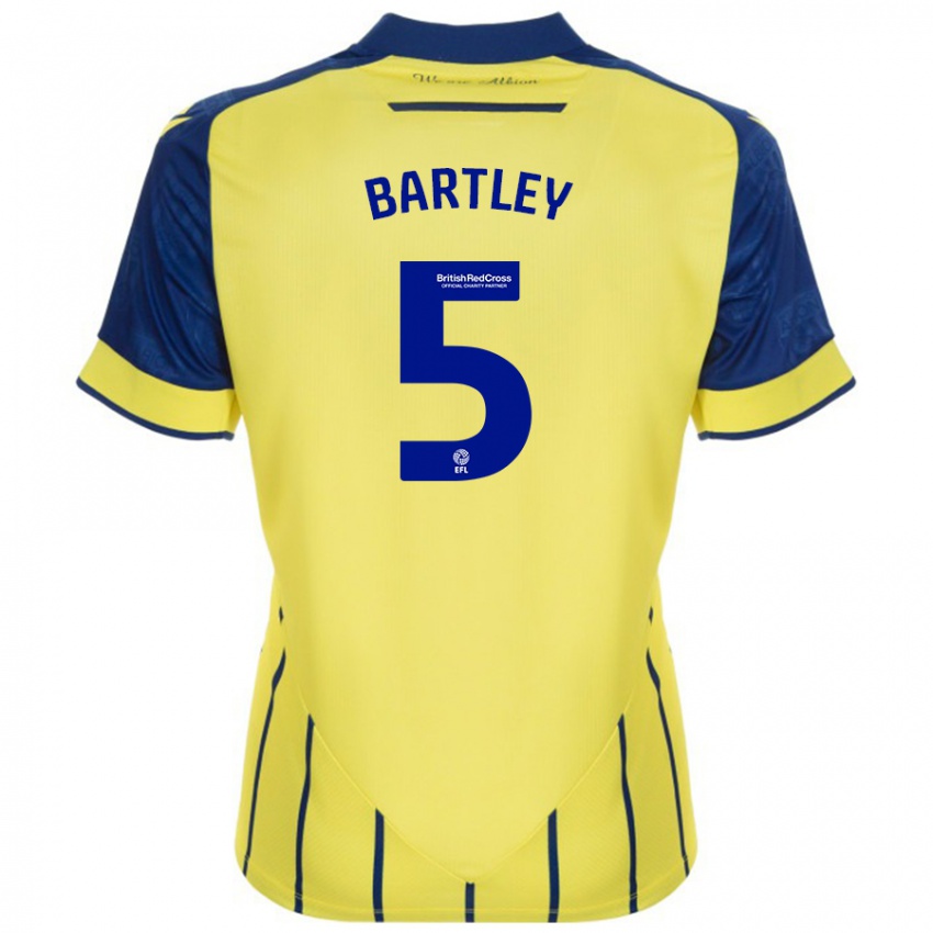 Børn Kyle Bartley #5 Gul Blå Udebane Spillertrøjer 2024/25 Trøje T-Shirt