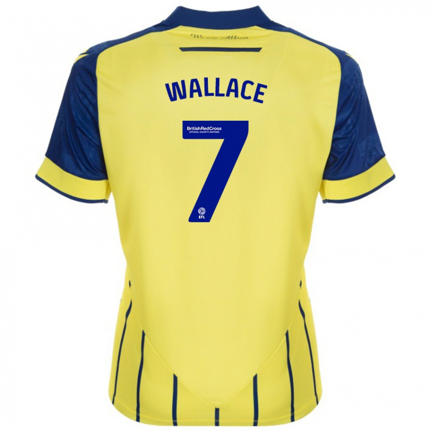 Børn Jed Wallace #7 Gul Blå Udebane Spillertrøjer 2024/25 Trøje T-Shirt