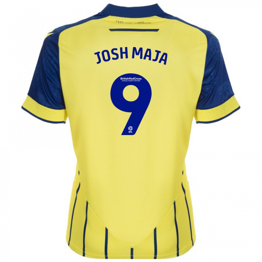 Børn Josh Maja #9 Gul Blå Udebane Spillertrøjer 2024/25 Trøje T-Shirt