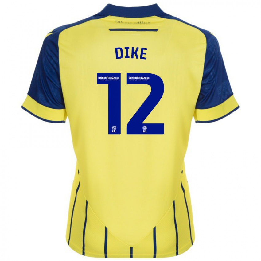 Børn Daryl Dike #12 Gul Blå Udebane Spillertrøjer 2024/25 Trøje T-Shirt