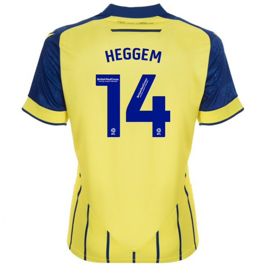 Børn Torbjørn Heggem #14 Gul Blå Udebane Spillertrøjer 2024/25 Trøje T-Shirt