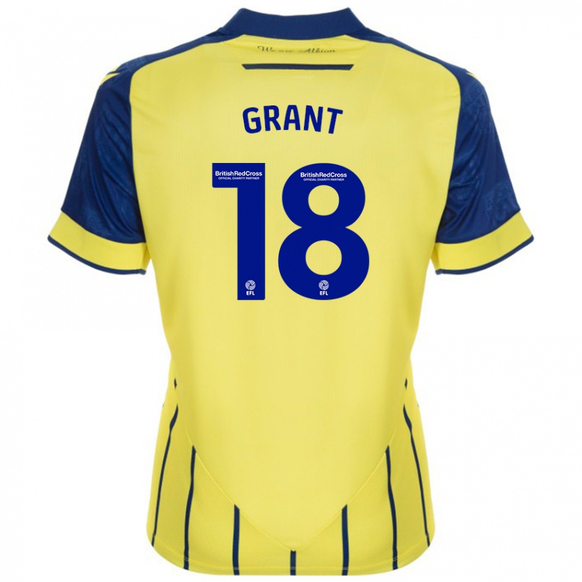 Børn Karlan Grant #18 Gul Blå Udebane Spillertrøjer 2024/25 Trøje T-Shirt