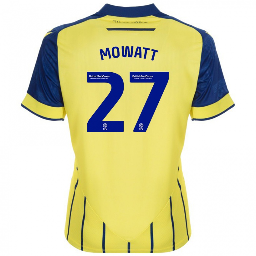 Børn Alex Mowatt #27 Gul Blå Udebane Spillertrøjer 2024/25 Trøje T-Shirt