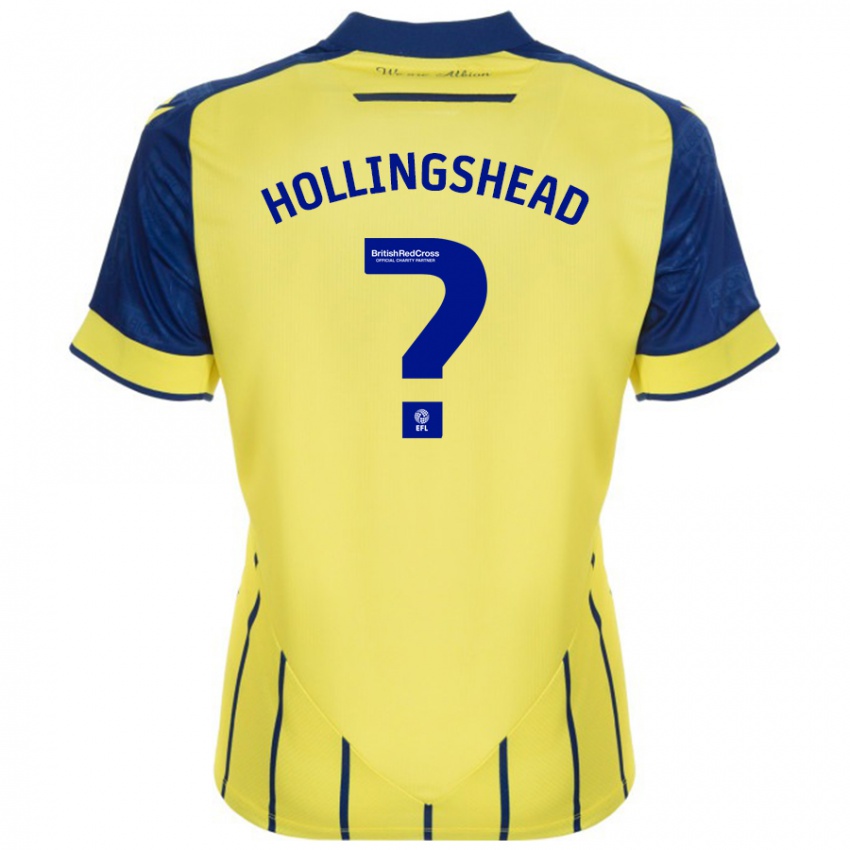 Børn Ronnie Hollingshead #0 Gul Blå Udebane Spillertrøjer 2024/25 Trøje T-Shirt