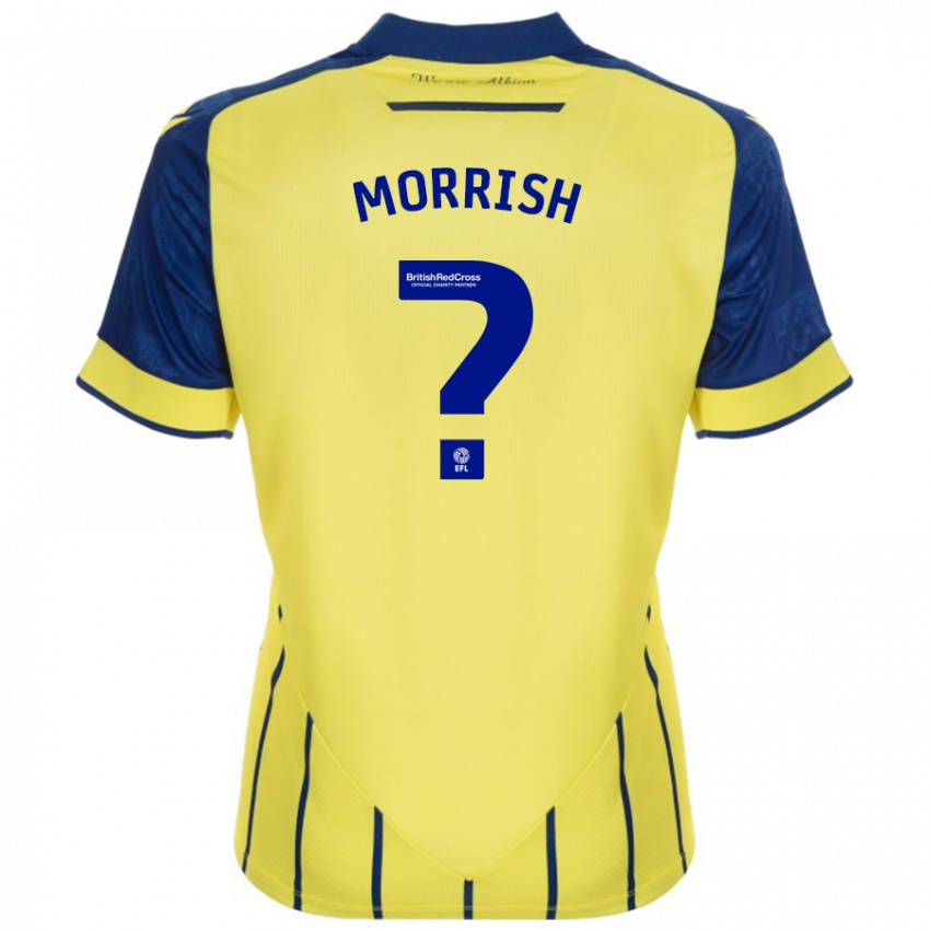 Børn Rhys Morrish #0 Gul Blå Udebane Spillertrøjer 2024/25 Trøje T-Shirt