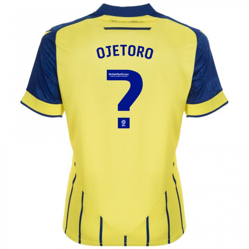 Børn Wahab Ojetoro #0 Gul Blå Udebane Spillertrøjer 2024/25 Trøje T-Shirt