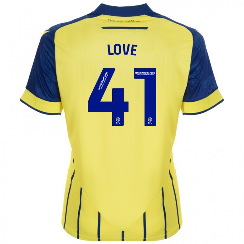 Børn Layton Love #41 Gul Blå Udebane Spillertrøjer 2024/25 Trøje T-Shirt