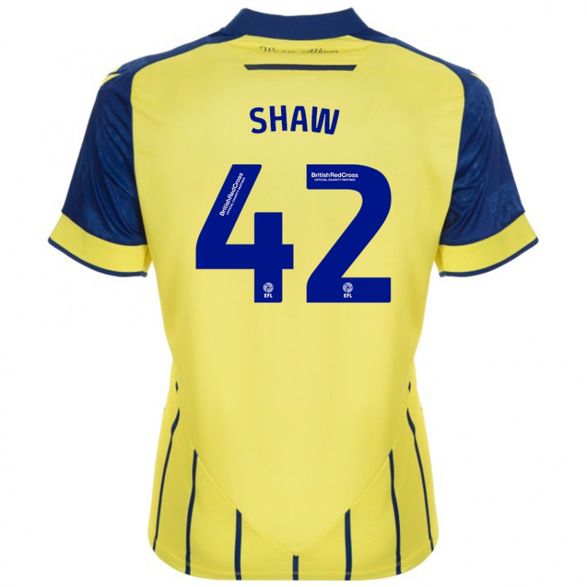 Børn Josh Shaw #42 Gul Blå Udebane Spillertrøjer 2024/25 Trøje T-Shirt