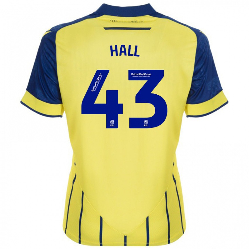 Børn Reece Hall #43 Gul Blå Udebane Spillertrøjer 2024/25 Trøje T-Shirt