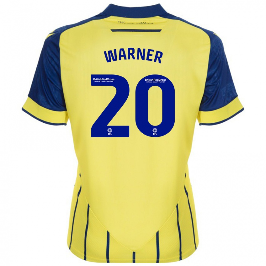 Børn Phoebe Warner #20 Gul Blå Udebane Spillertrøjer 2024/25 Trøje T-Shirt