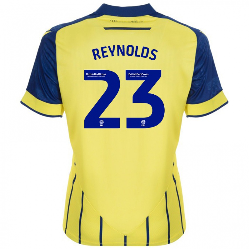 Børn Taylor Reynolds #23 Gul Blå Udebane Spillertrøjer 2024/25 Trøje T-Shirt