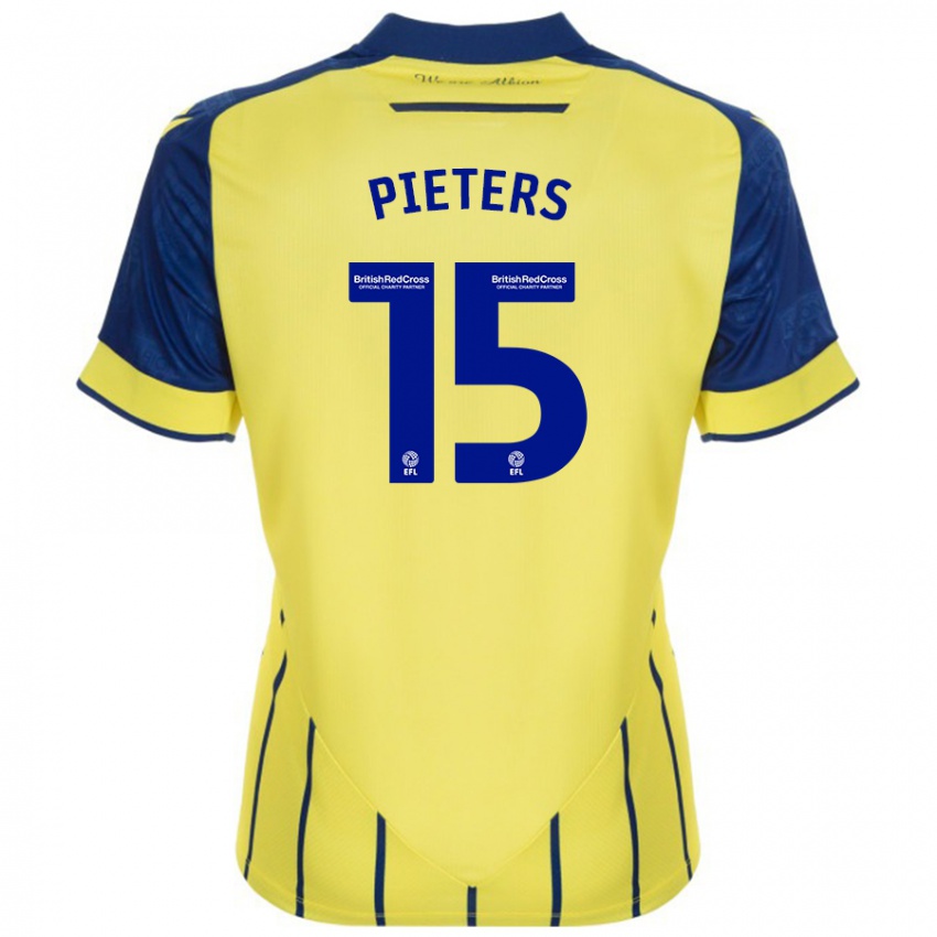 Børn Erik Pieters #15 Gul Blå Udebane Spillertrøjer 2024/25 Trøje T-Shirt