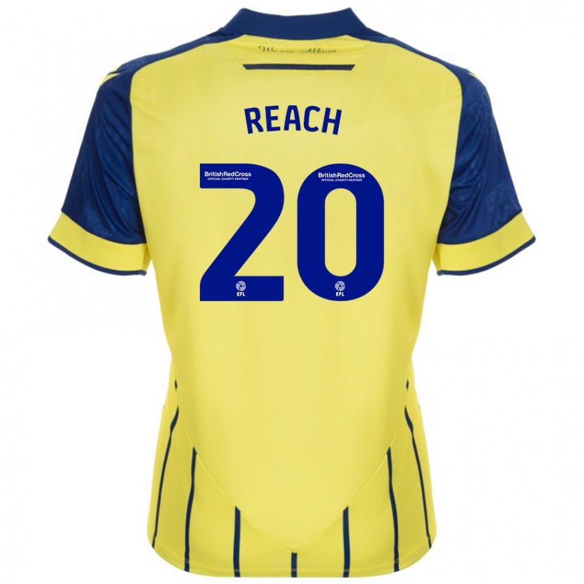 Børn Adam Reach #20 Gul Blå Udebane Spillertrøjer 2024/25 Trøje T-Shirt