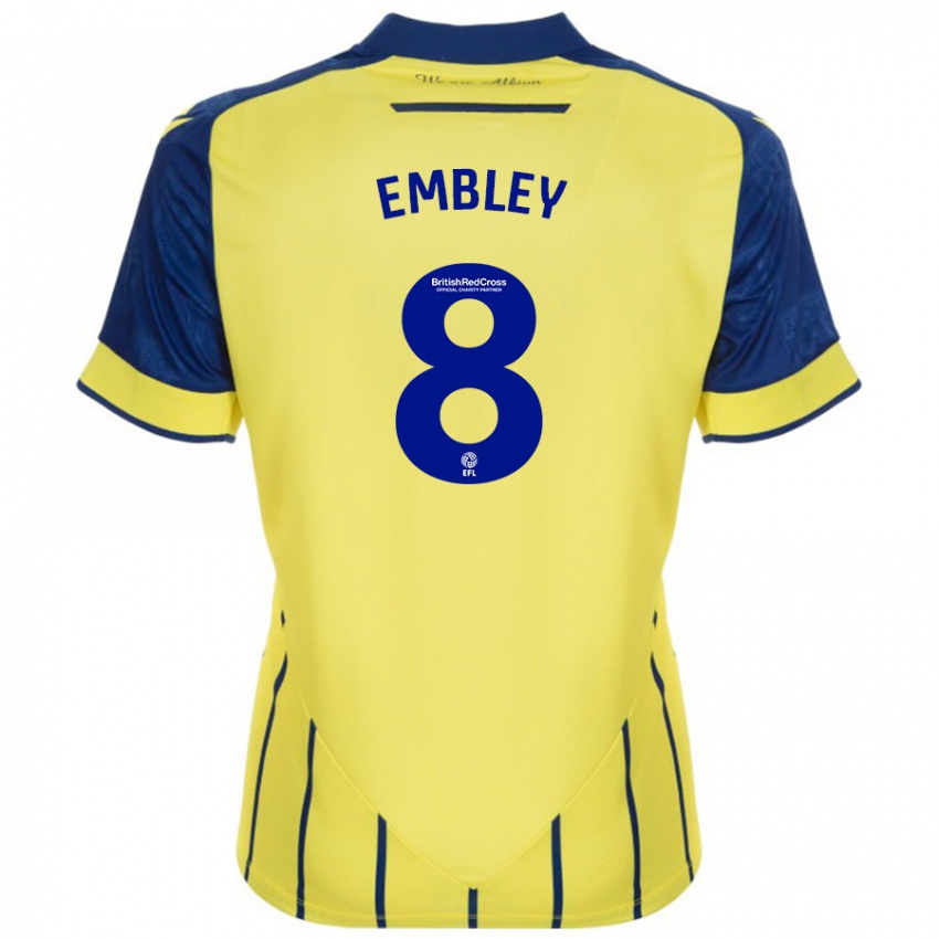 Børn Rosie Embley #8 Gul Blå Udebane Spillertrøjer 2024/25 Trøje T-Shirt