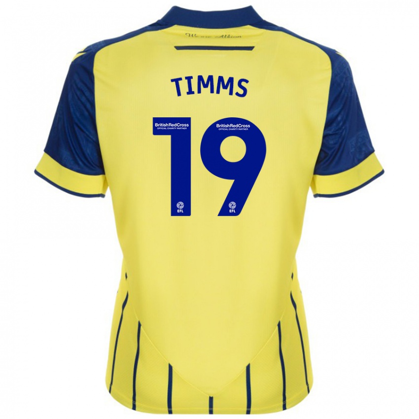 Børn Maria Timms #19 Gul Blå Udebane Spillertrøjer 2024/25 Trøje T-Shirt