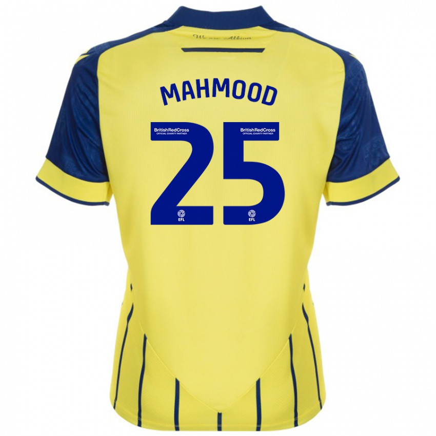 Børn Mahmood #25 Gul Blå Udebane Spillertrøjer 2024/25 Trøje T-Shirt