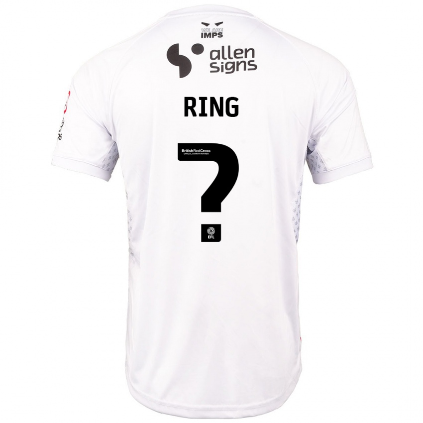 Børn Erik Ring #0 Rød Hvid Udebane Spillertrøjer 2024/25 Trøje T-Shirt