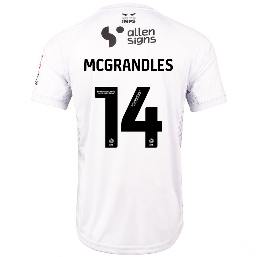 Børn Conor Mcgrandles #14 Rød Hvid Udebane Spillertrøjer 2024/25 Trøje T-Shirt