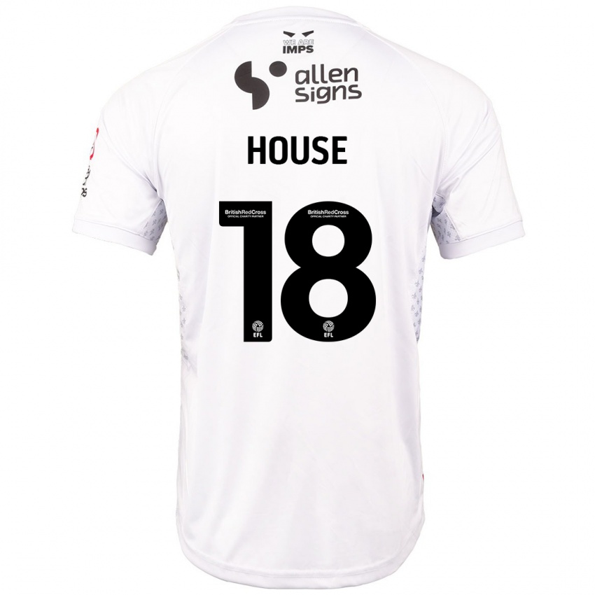 Børn Ben House #18 Rød Hvid Udebane Spillertrøjer 2024/25 Trøje T-Shirt