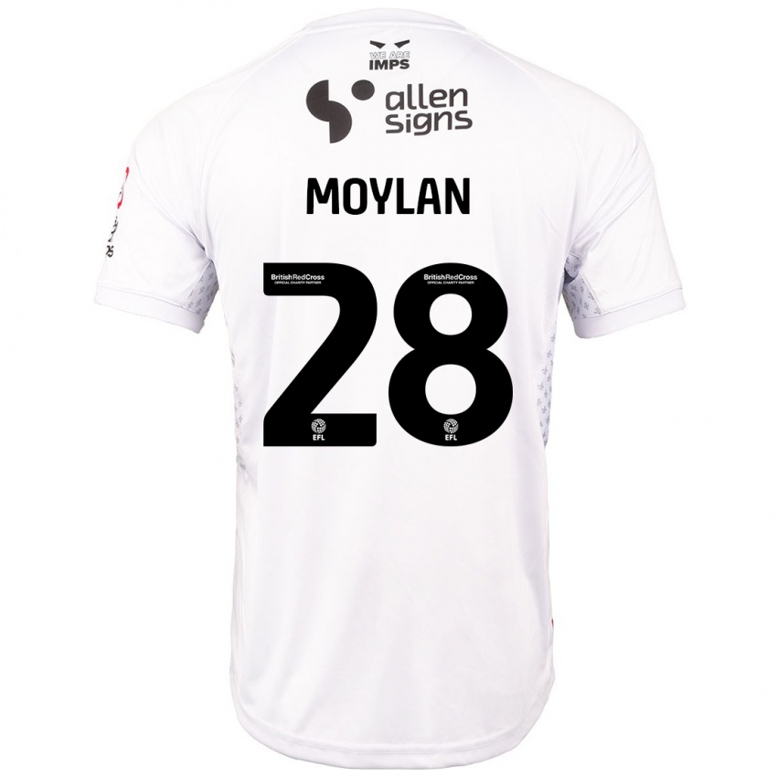 Børn Jack Moylan #28 Rød Hvid Udebane Spillertrøjer 2024/25 Trøje T-Shirt