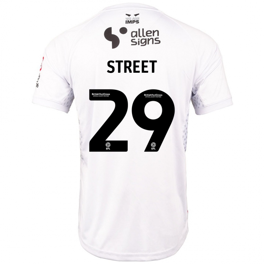 Børn Robert Street #29 Rød Hvid Udebane Spillertrøjer 2024/25 Trøje T-Shirt