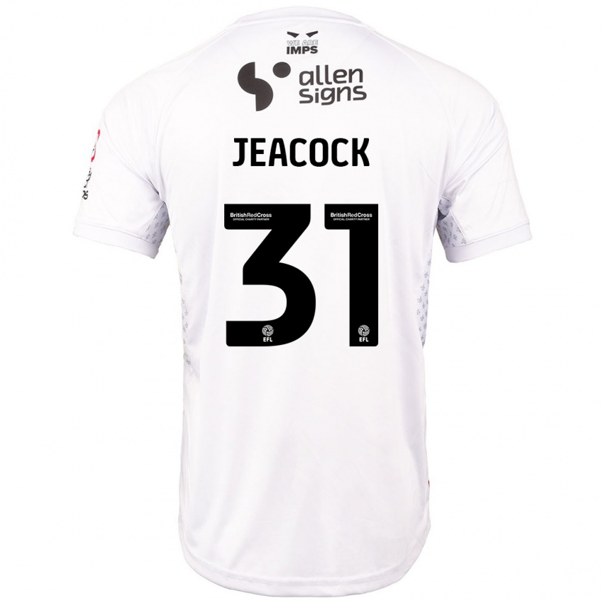 Børn Zach Jeacock #31 Rød Hvid Udebane Spillertrøjer 2024/25 Trøje T-Shirt