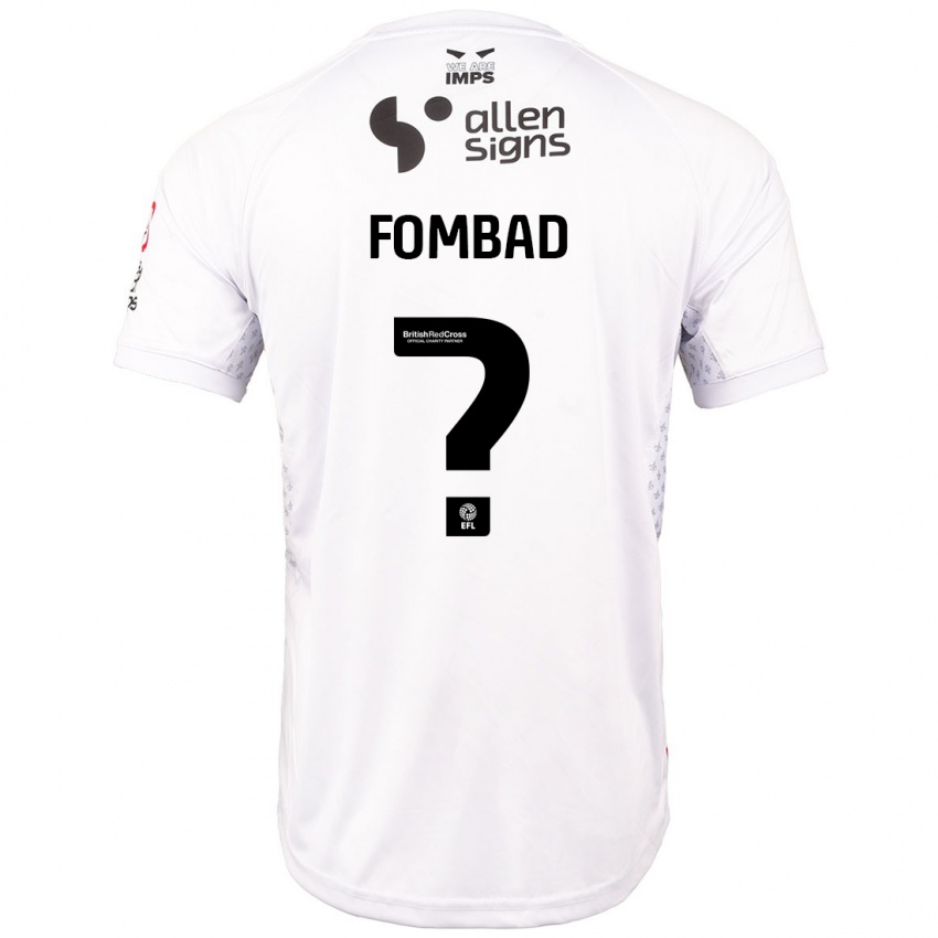 Børn Kelly Fombad #0 Rød Hvid Udebane Spillertrøjer 2024/25 Trøje T-Shirt