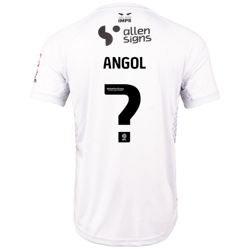 Børn Mekhi Angol #0 Rød Hvid Udebane Spillertrøjer 2024/25 Trøje T-Shirt