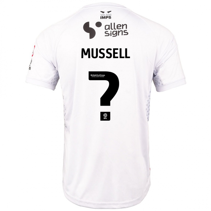 Børn Theo Mussell #0 Rød Hvid Udebane Spillertrøjer 2024/25 Trøje T-Shirt