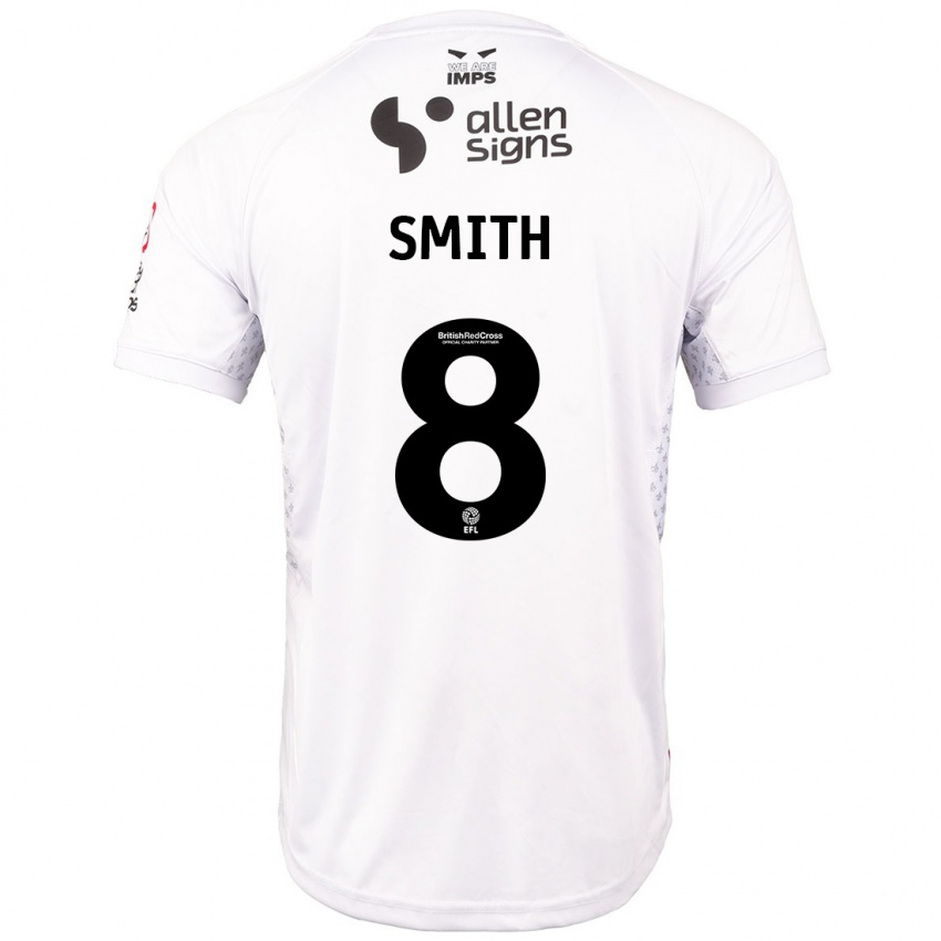 Børn Alistair Smith #8 Rød Hvid Udebane Spillertrøjer 2024/25 Trøje T-Shirt