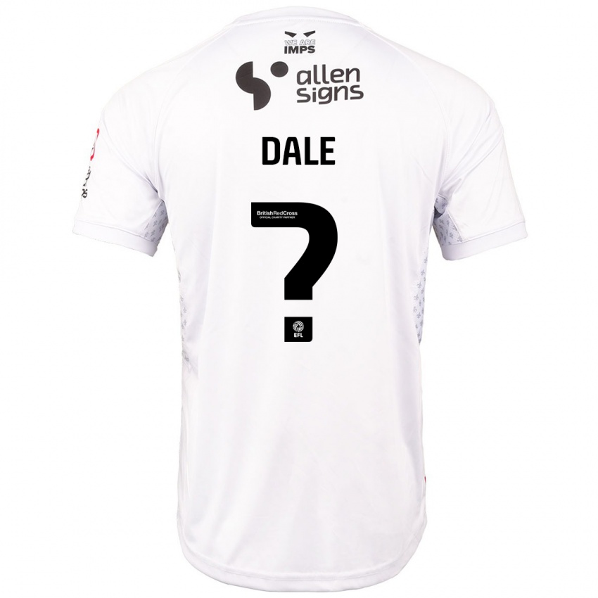 Børn Harry Dale #0 Rød Hvid Udebane Spillertrøjer 2024/25 Trøje T-Shirt