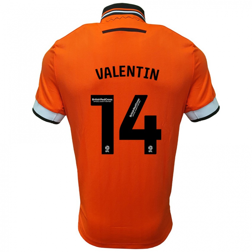 Børn Pol Valentín #14 Orange Hvid Udebane Spillertrøjer 2024/25 Trøje T-Shirt