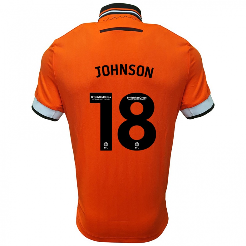 Børn Marvin Johnson #18 Orange Hvid Udebane Spillertrøjer 2024/25 Trøje T-Shirt