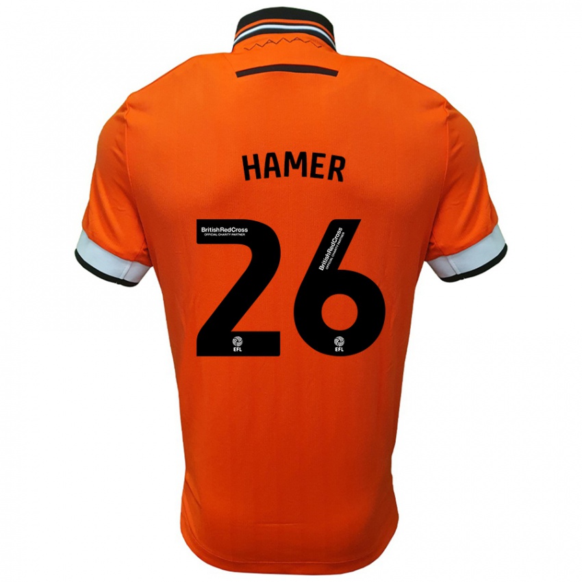 Børn Ben Hamer #26 Orange Hvid Udebane Spillertrøjer 2024/25 Trøje T-Shirt