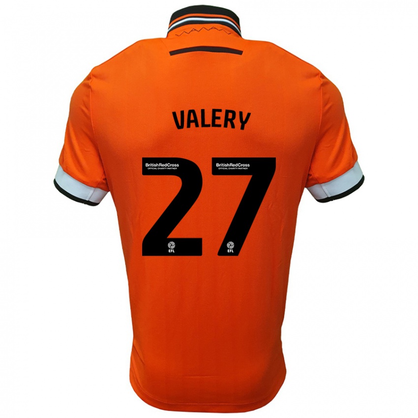 Børn Yan Valery #27 Orange Hvid Udebane Spillertrøjer 2024/25 Trøje T-Shirt