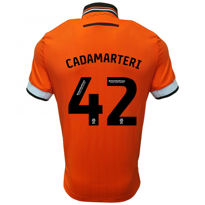 Børn Bailey Cadamarteri #42 Orange Hvid Udebane Spillertrøjer 2024/25 Trøje T-Shirt