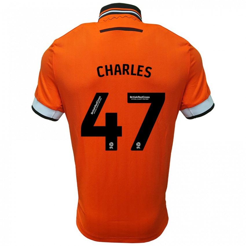 Børn Pierce Charles #47 Orange Hvid Udebane Spillertrøjer 2024/25 Trøje T-Shirt