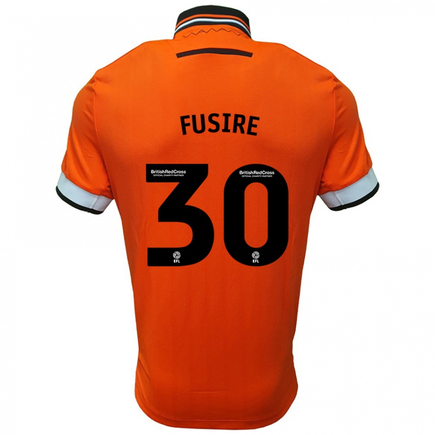 Børn Sean Fusire #30 Orange Hvid Udebane Spillertrøjer 2024/25 Trøje T-Shirt