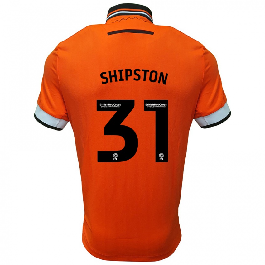 Børn Rio Shipston #31 Orange Hvid Udebane Spillertrøjer 2024/25 Trøje T-Shirt