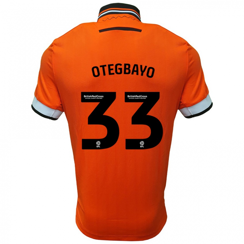 Børn Gabriel Otegbayo #33 Orange Hvid Udebane Spillertrøjer 2024/25 Trøje T-Shirt