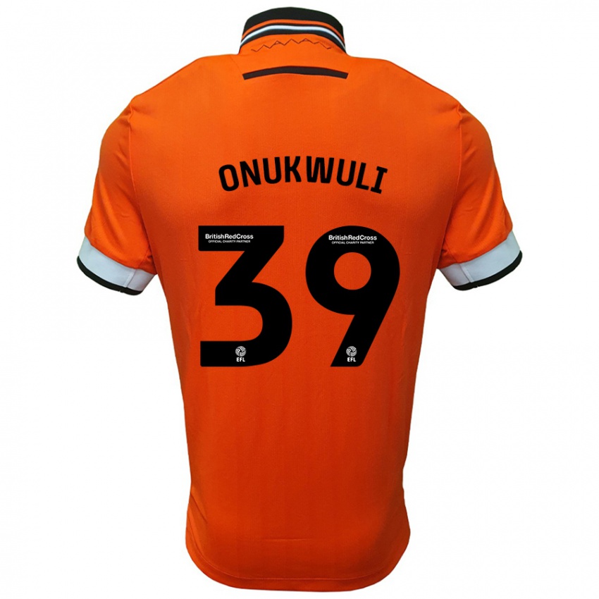 Børn Favour Onukwuli #39 Orange Hvid Udebane Spillertrøjer 2024/25 Trøje T-Shirt