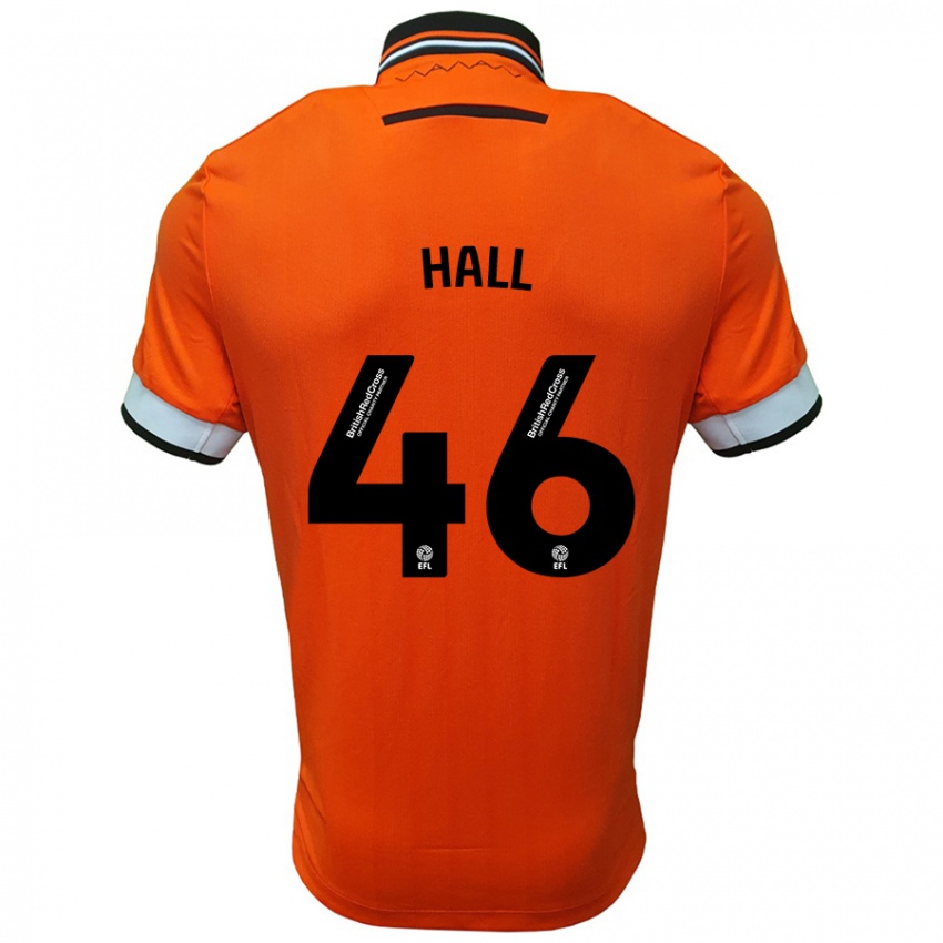 Børn Jack Hall #46 Orange Hvid Udebane Spillertrøjer 2024/25 Trøje T-Shirt