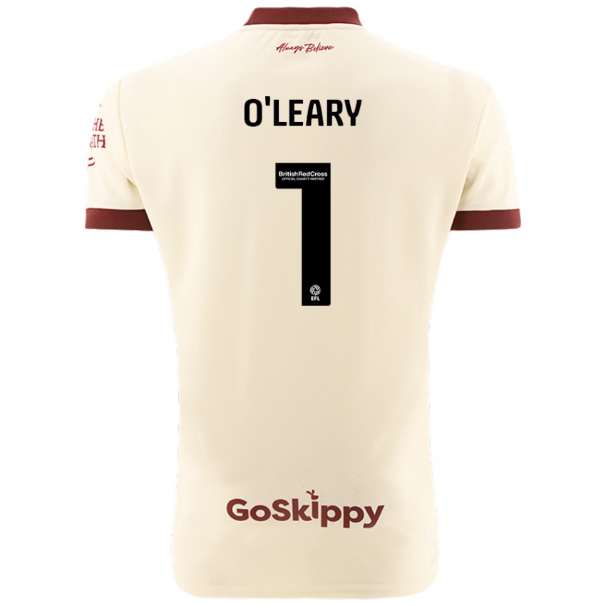 Børn Max O'leary #1 Creme Hvid Udebane Spillertrøjer 2024/25 Trøje T-Shirt