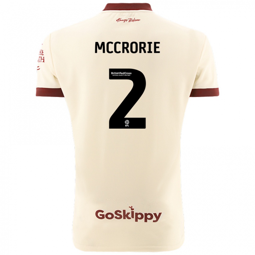 Børn Ross Mccrorie #2 Creme Hvid Udebane Spillertrøjer 2024/25 Trøje T-Shirt