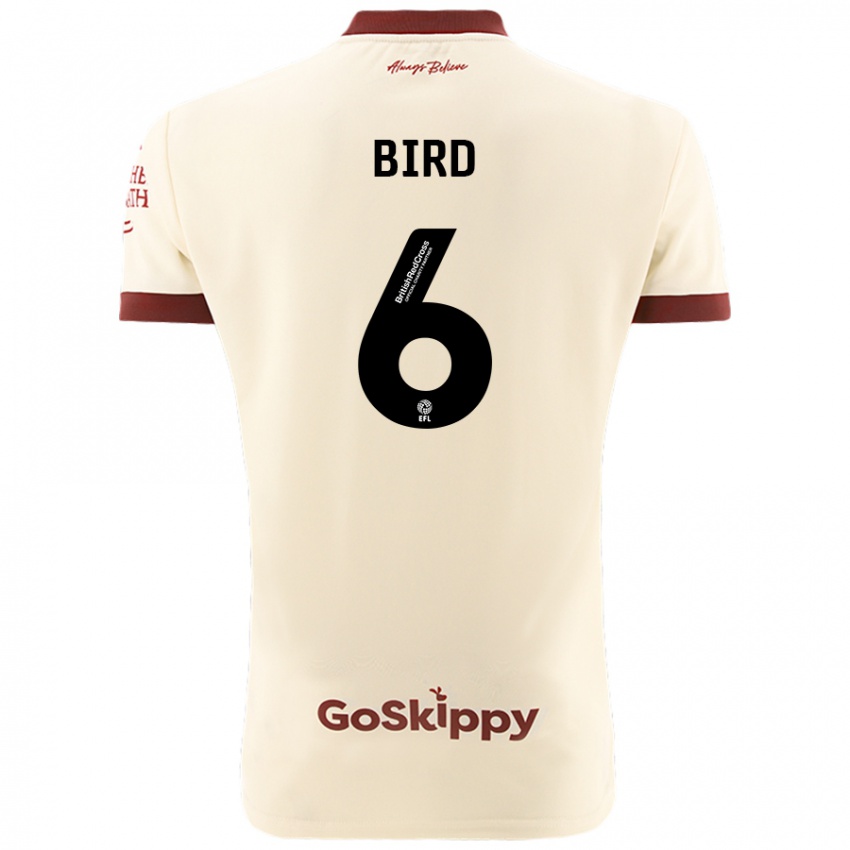 Børn Max Bird #6 Creme Hvid Udebane Spillertrøjer 2024/25 Trøje T-Shirt