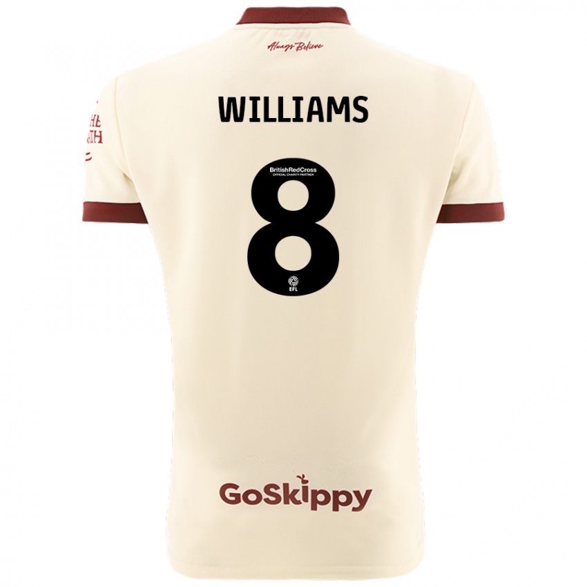 Børn Joe Williams #8 Creme Hvid Udebane Spillertrøjer 2024/25 Trøje T-Shirt