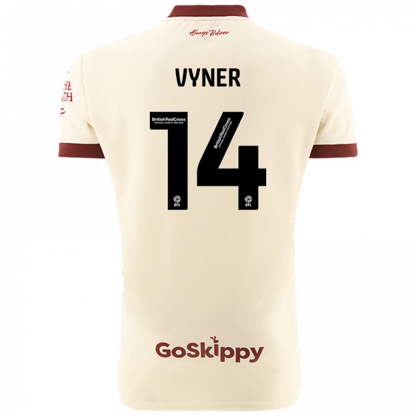 Børn Zak Vyner #14 Creme Hvid Udebane Spillertrøjer 2024/25 Trøje T-Shirt