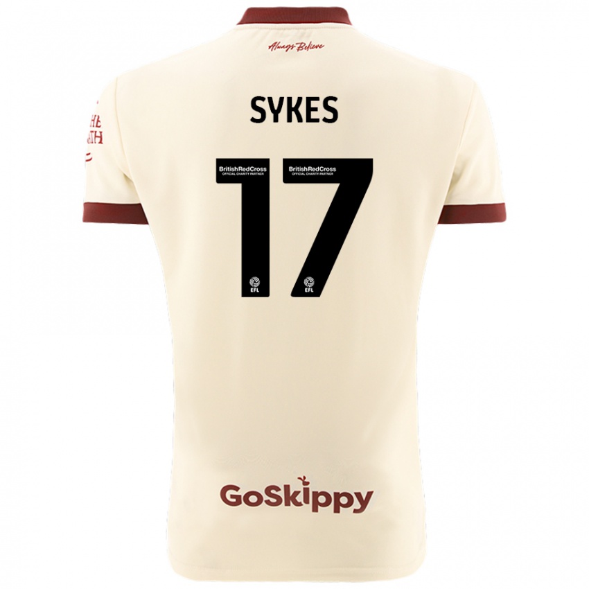 Børn Mark Sykes #17 Creme Hvid Udebane Spillertrøjer 2024/25 Trøje T-Shirt