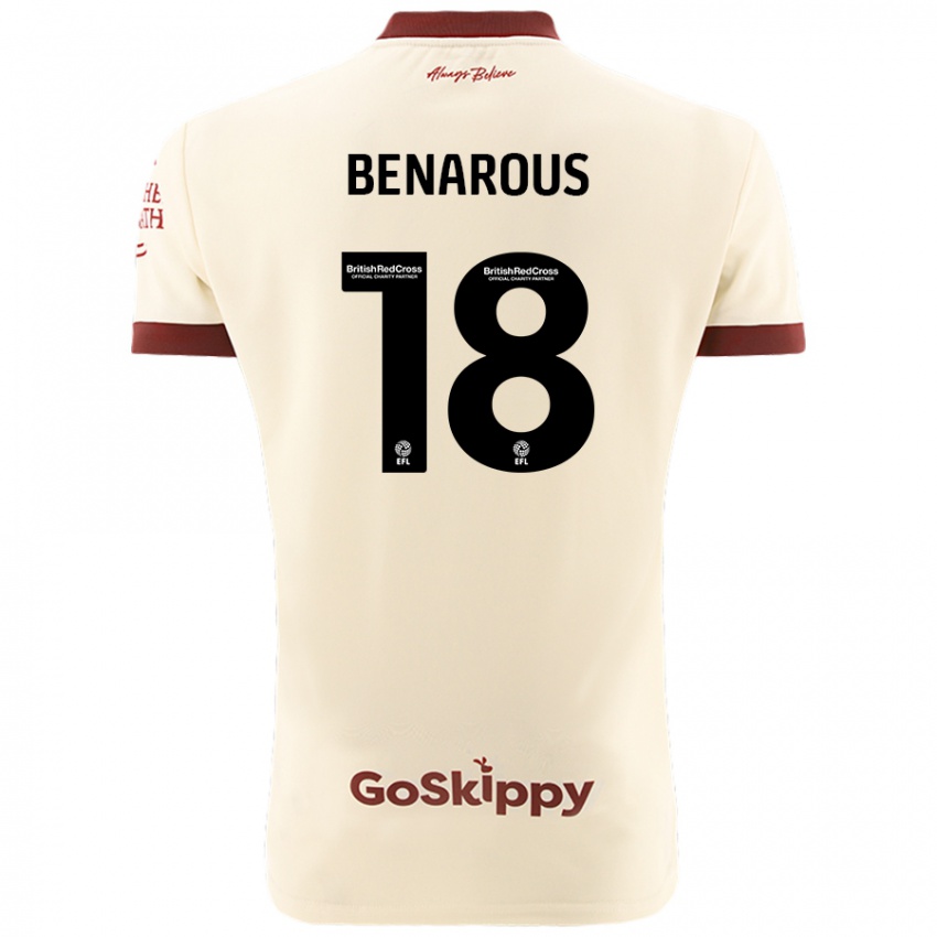 Børn Ayman Benarous #18 Creme Hvid Udebane Spillertrøjer 2024/25 Trøje T-Shirt